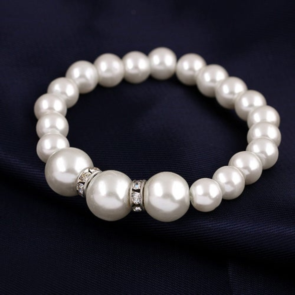 Pearl Jewelry Set/Earrings/Necklace/Bracelet - Picture 2 of 3
